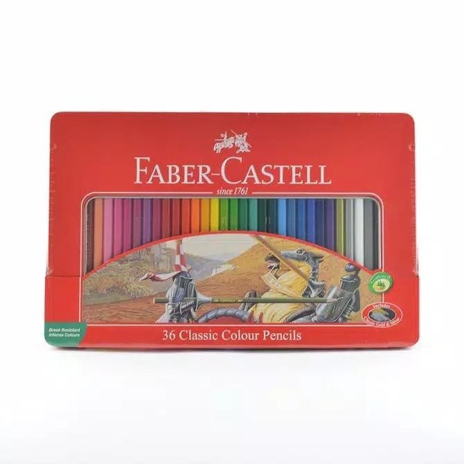 

BACK TO SCHOOL PENSIL WARNA FABER CASTELL 36 CLASSIC KEMASAN KALENG (TIN CASE)