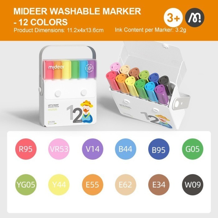 

Mideer Washable Marker isi 12