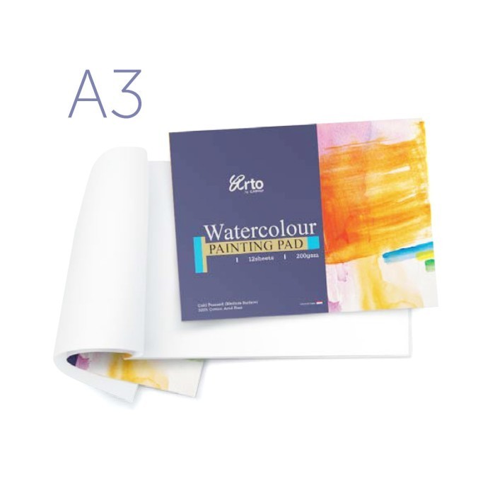

ARTO Watercolour Paper Pad A3 200 gsm, 12s, 100% Cotton