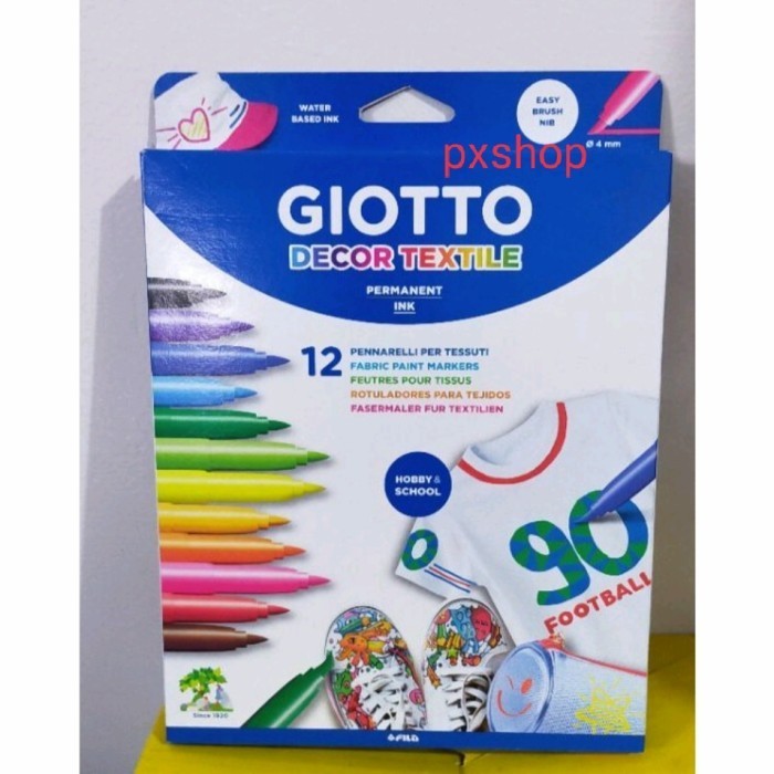 

Giotto Decor Textile 12 Warna Spidol Decor Kaos - Bahan Kain