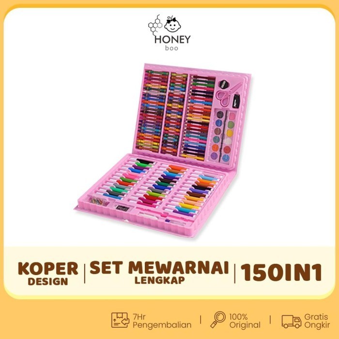 

- Krayon Anak Set Koper 150 in 1 Crayon Full Alat Melukis
