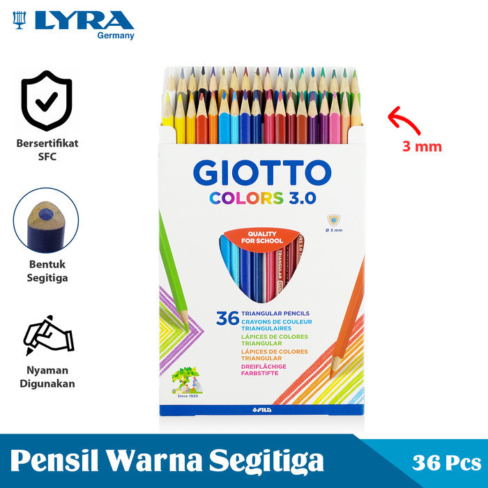 

GIOTTO Pensil Mewarnai 36 Warna 3 MM Color 3.0 LYR-277600