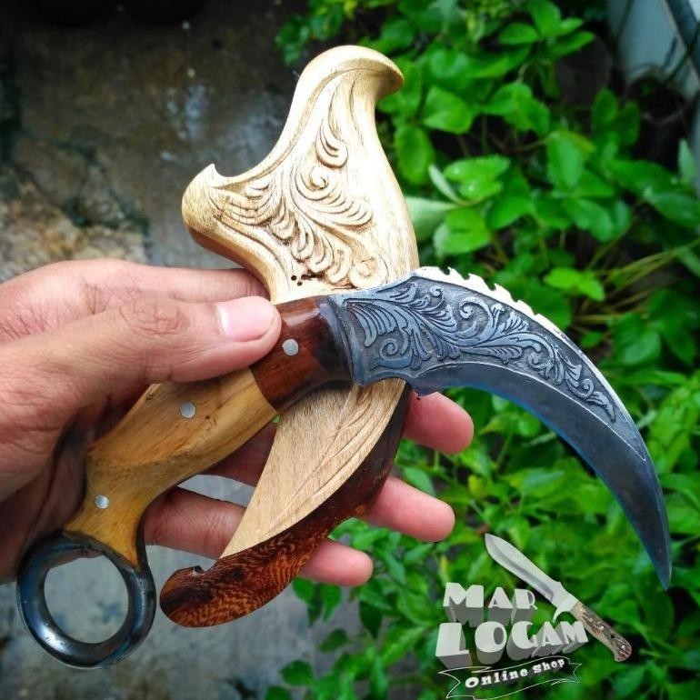 READY >> BARANG DATANG BARU BAYAR PISAU KARAMBIT FULL UKIR BATIK KERAMBIT BATIK