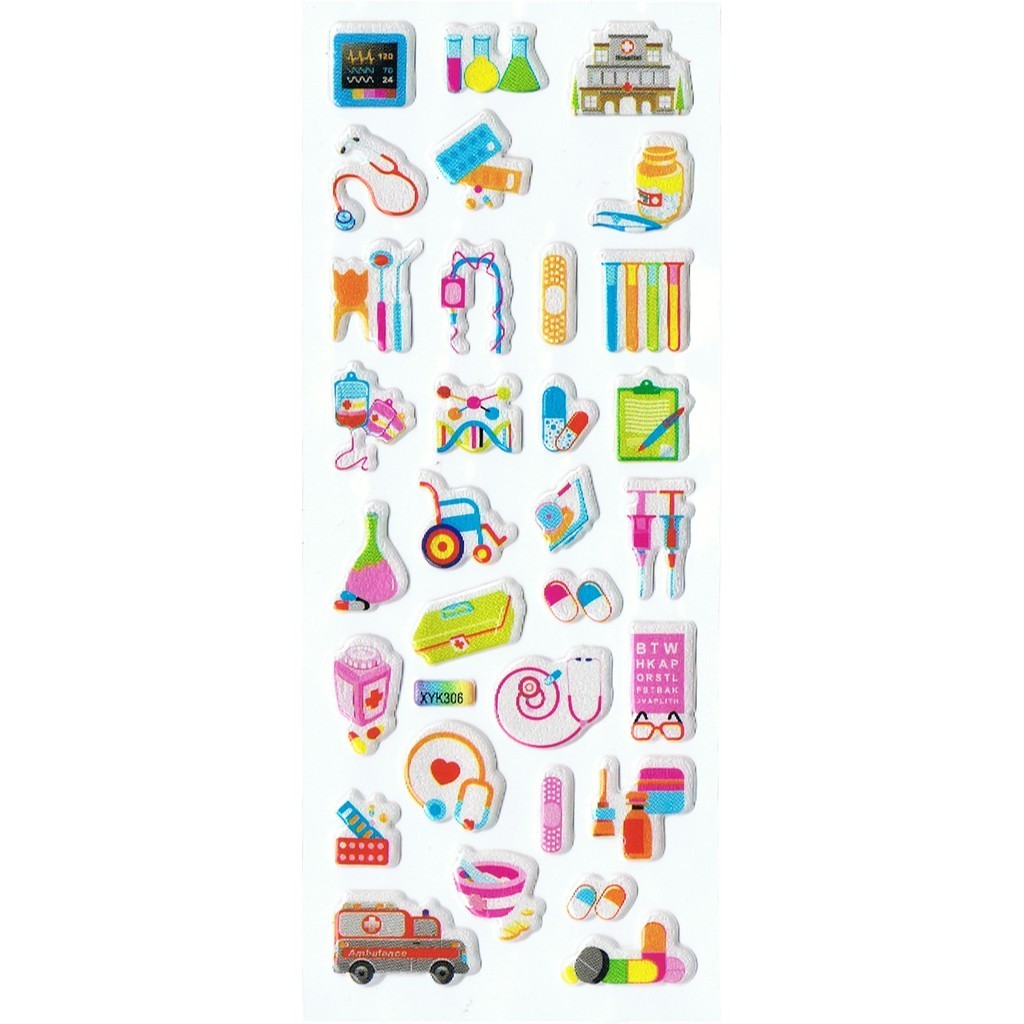 

SK106 Stiker Sticker Timbul Set Strip Aneka Gambar Kartun Anak Medic