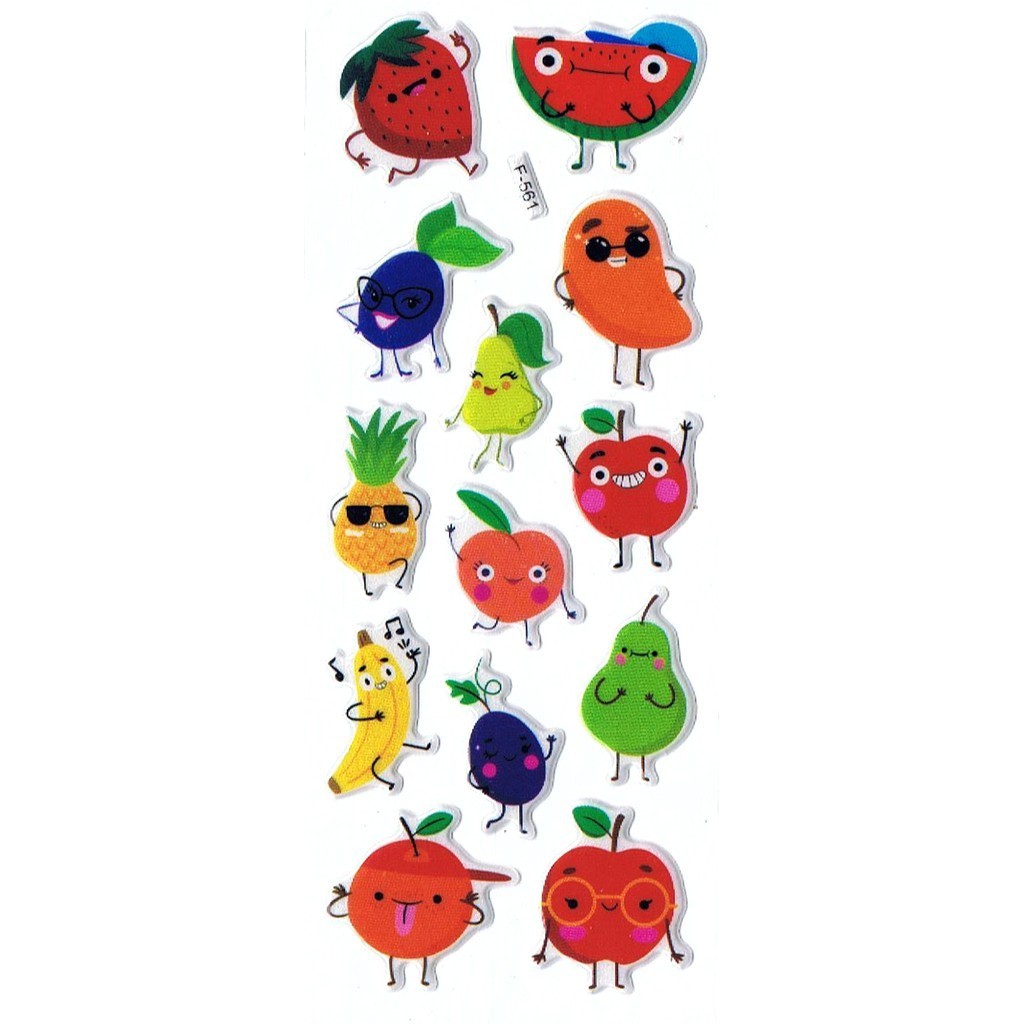 

SK498 Stiker Sticker Timbul Set Strip Aneka Gambar Kartun Buah Fruit