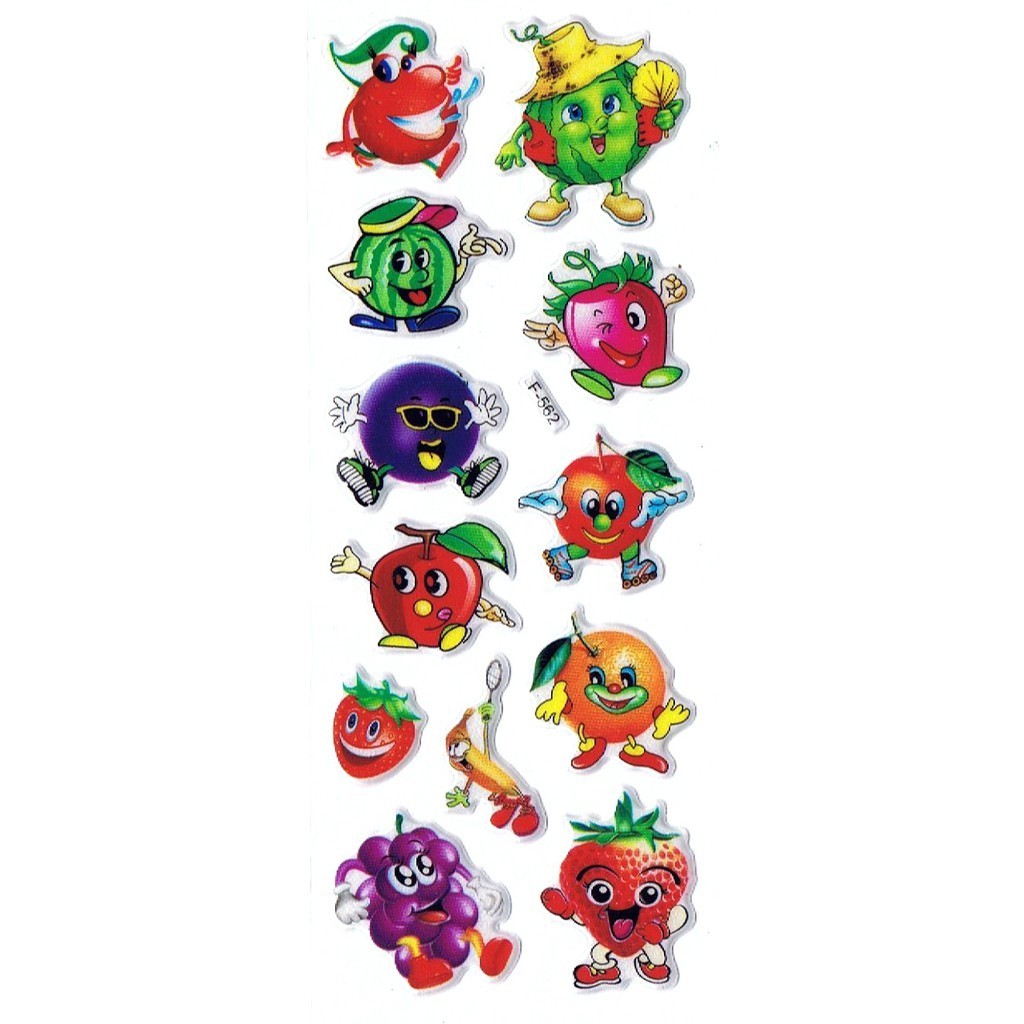 

SK501 Stiker Sticker Timbul Set Strip Aneka Gambar Kartun Buah Fruit