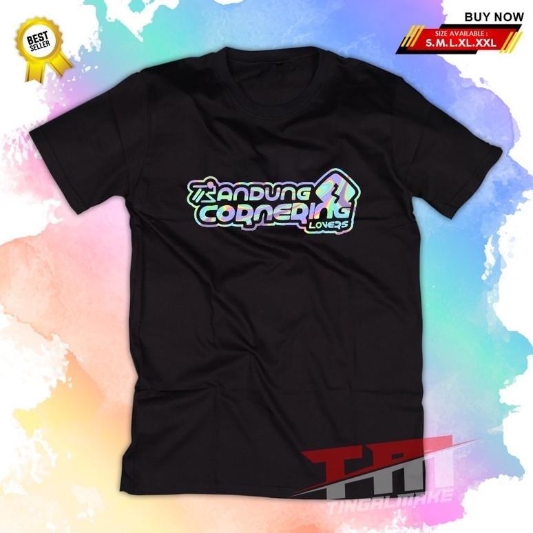 Terlaris Kaos Bandung Cornering Hologram Emak Gila 002 Racing T-Shirt L Kaos Distro L Cornering Band
