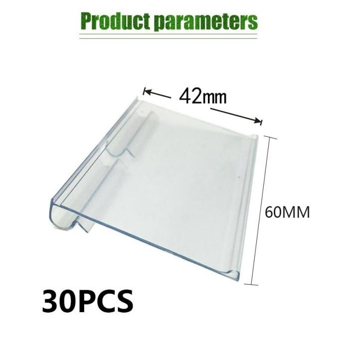 

Premium 30 Buah Label Harga 6cm Price Tag Holder Name Card Holder Bahan PVC High Quality