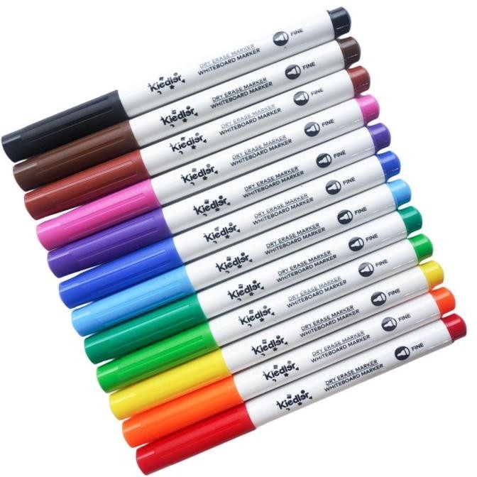 

Kiedler White Board Dry Erase Marker 12pcs Spidol Wipe Clean