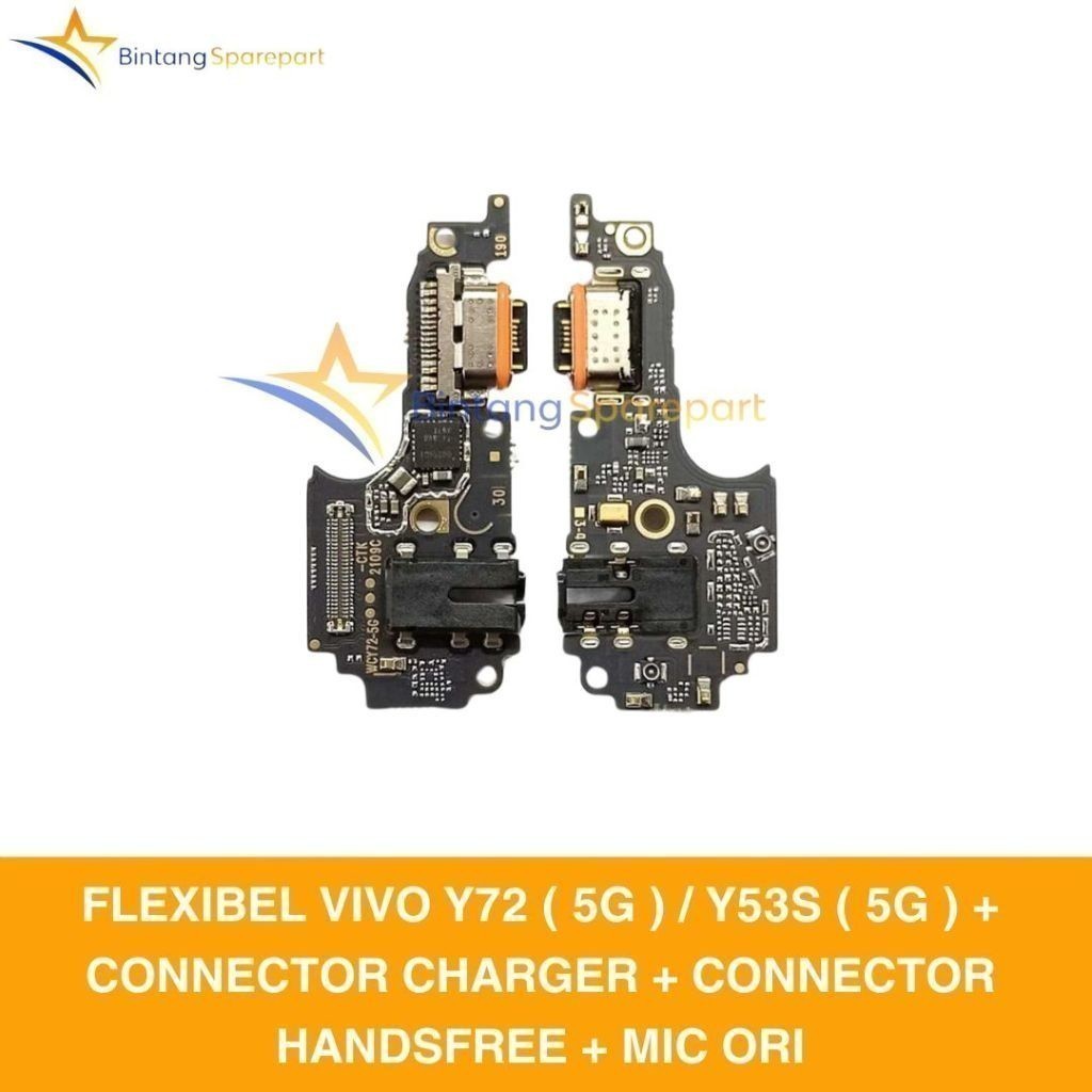FLEXIBEL VIVO Y72 ( 5G ) / Y53S ( 5G ) + CONNECTOR CHARGER + CONNECTOR HANDSFREE + MIC ORI