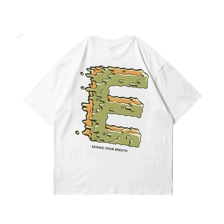 Terlaris Kaos Exhale Emelt White T-Shirt Pria Wanita