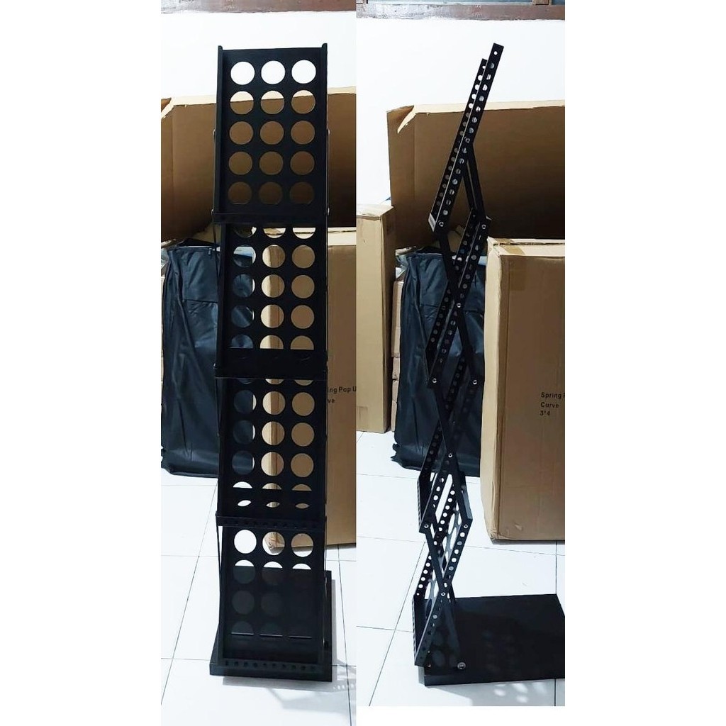 

rak brosur lipat 4 susun hitam