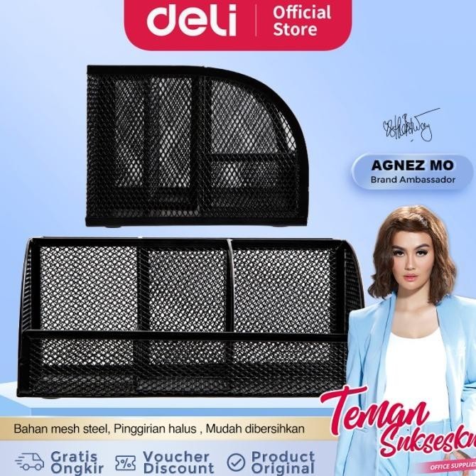 

Deli Desk Organizer Tempat Alat Tulis Warna Hitam, Bahan Kuat 8903
