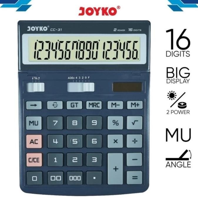 

Kalkulator Meja JOYKO CC 31 16 Digit - Calculator Big Display LCD CC31