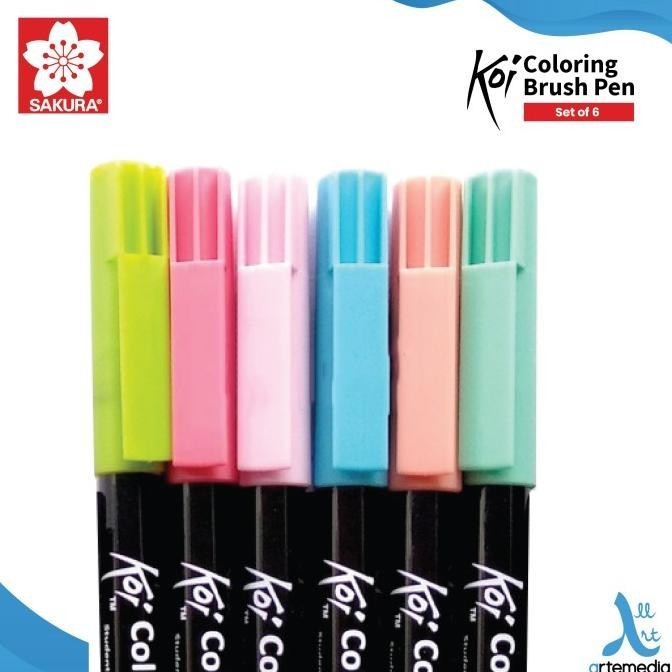 

Brush Pen Sakura Koi Coloring Brush Pen Set 6 Pena Kuas Warna