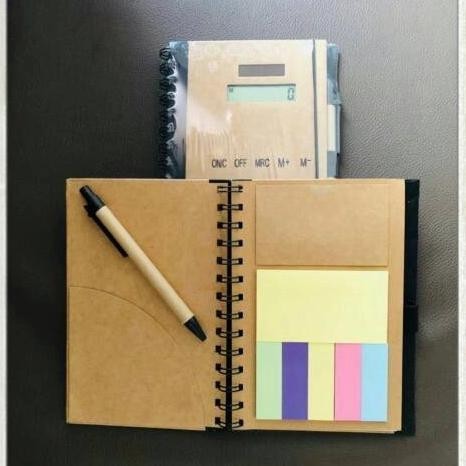 

Notebook 3in1 - Kalkulator,sticky note,pen. Buku kerja / Agenda kerja.