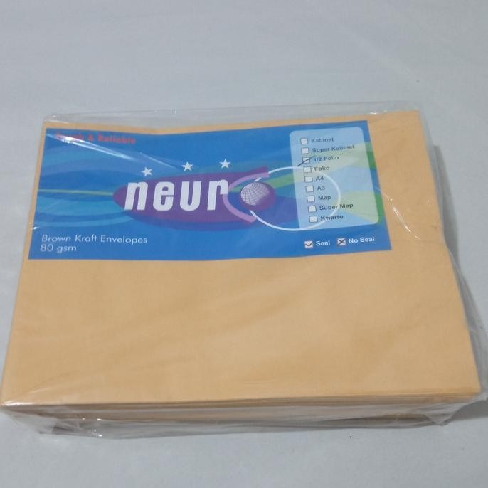 

Amplop Coklat Ukuran 1/2 Folio Neuro ( 19 x 25 cm ) SEAL