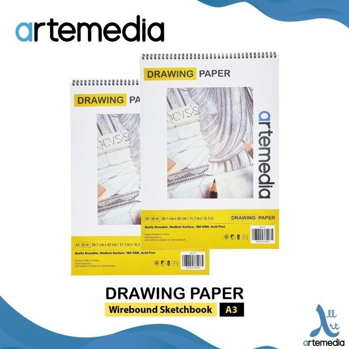 

Buku Sketsa Artemedia Drawing Paper Book A3 Wire Bound Sketchbook