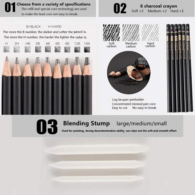 

NYONI Sketch Pencil Set Beginner Sketch Set 29 Piece Set Professional