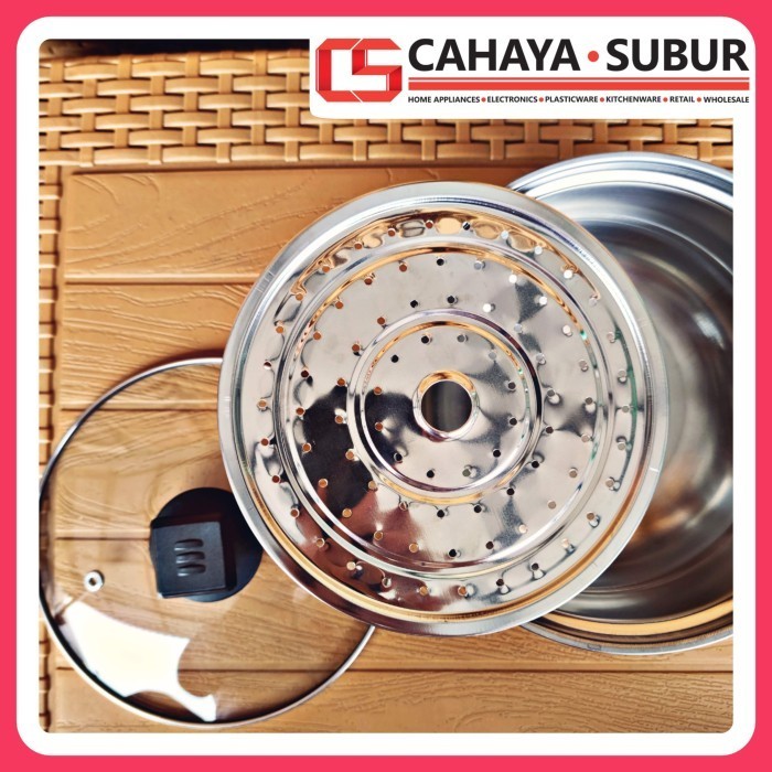 Panci Susu Steamer Vavinci 20Cm Tutup Kaca Stainless Steel Panci Kukus