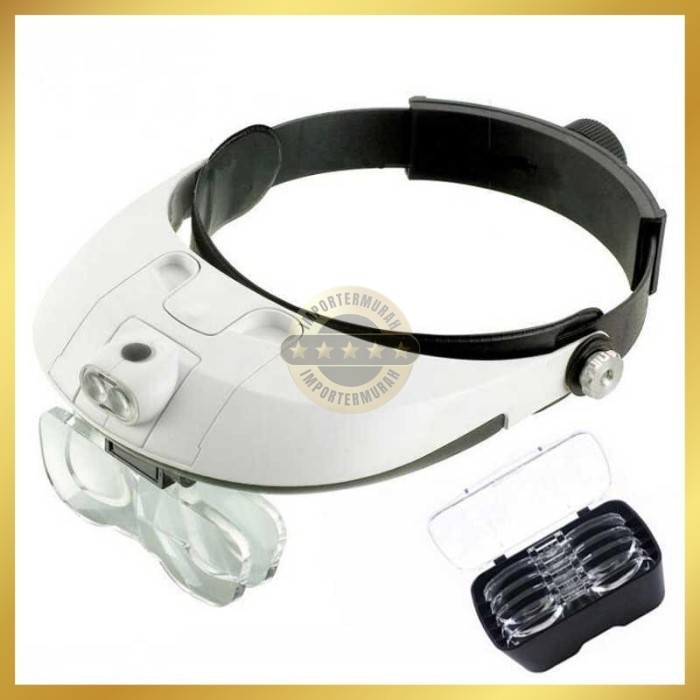 

Kacamata Pembesar Dual LED Headband Magnifier 5 Lens 6x - MG81001-G