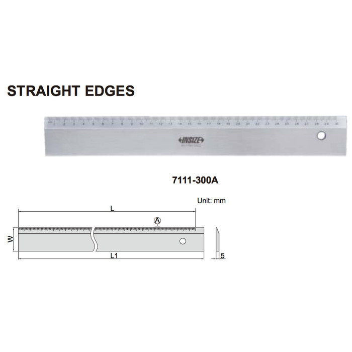 

Penggaris Besi Straight Edge 500mm Insize 7111-500A