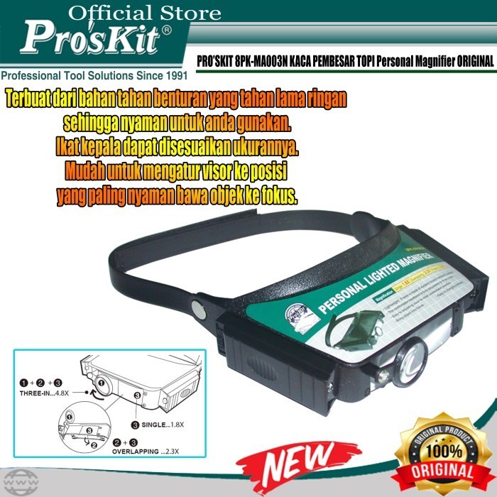 

Kaca Pembesar Topi PRO'SKIT 8PK-MA003N Personal Magnifier ORIGINAL