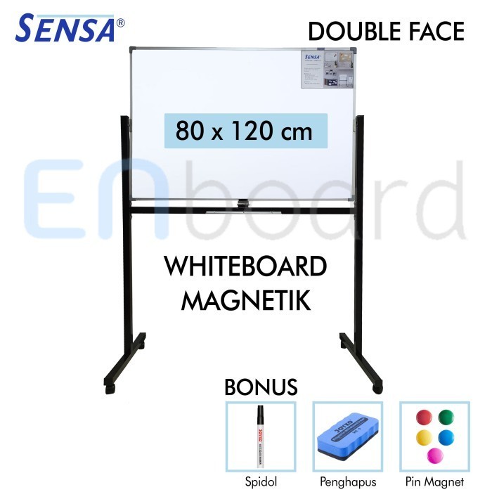 

Papan Tulis Whiteard Standing Magnet Double Face Sensa 80 x 120 cm