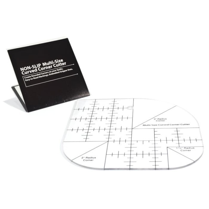 

Penggaris Jahit - Quilting & Patchwork MultiSized Curved Corner Cutter