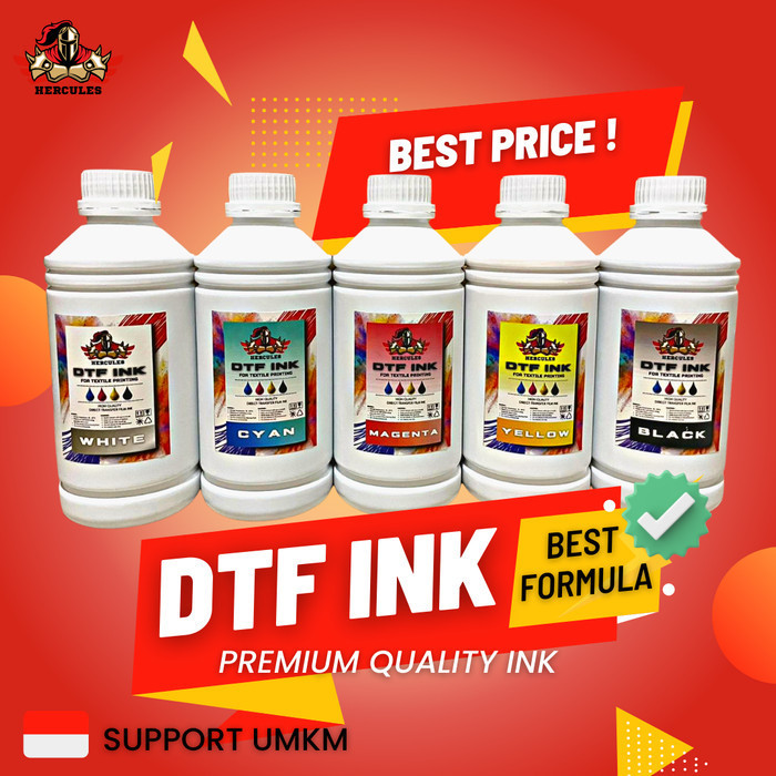 

TINTA DTF 1 Liter CMYK Premium Quality Sablon DTF Hasil Pekat Cerah