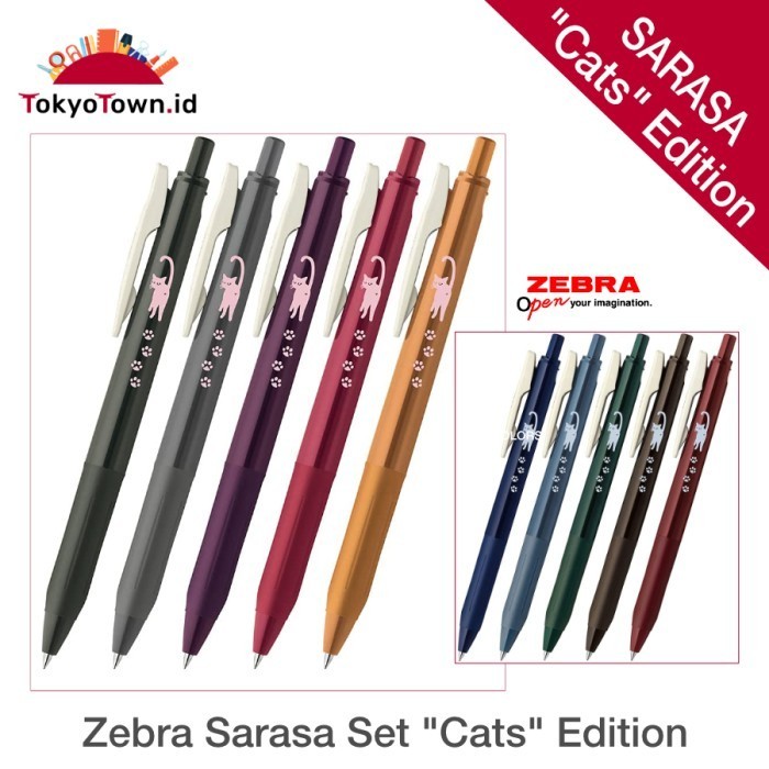 

Zebra Sarasa Cats, 5 Vintage Colors Special