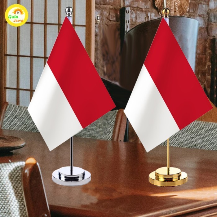 Bendera Meja Stand/Merah Putih Tiang Bendera Set/Tiang Bendera Meja