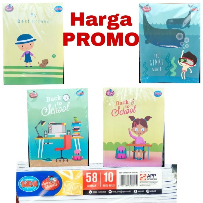 

Buku Tulis SIDU 58 Lembar - per pack - isi 10 Buku