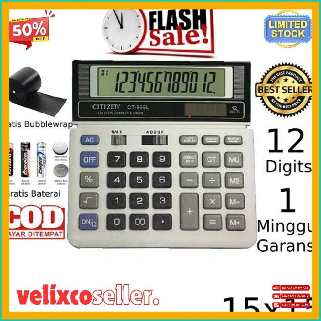 

Kalkulator Ct 868L 12 Digit - Calculator Check Dual 2 Power (Lagi Rame)