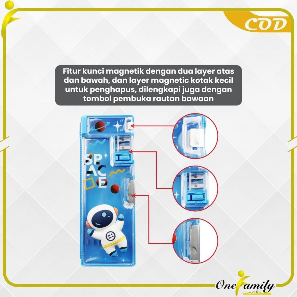 

One-A59 Tempat Pensil Anak 3D Timbul Magnetic Multifungsi Alat Tulis Sekolah / Kotak Pensil Pencil Case Magnet Untuk Anak Tk (Lagi Rame)