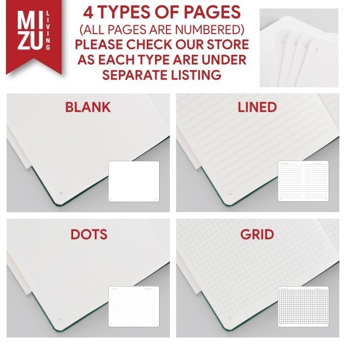 

Paperideas A5 Lined Hardcover Notebook 100Gsm Bujo Fountain Pen Paper