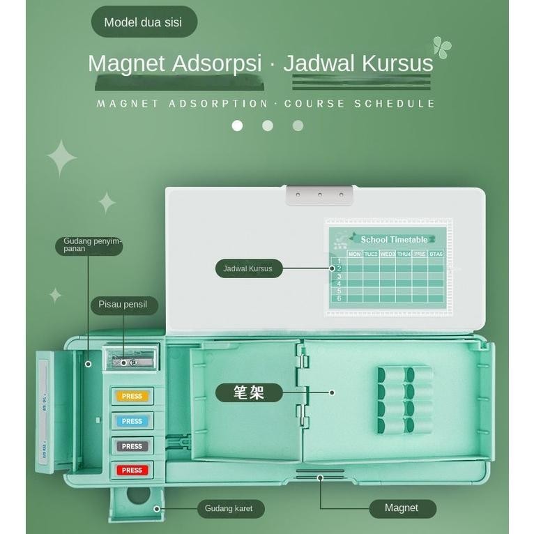 

PuluzKotak Pensil Multifungsi Motif Unicorn / Dinosaurus / Astronot Untuk Anak Lengkap Peruncing Gunting Isolasi Penghapus Penggaris