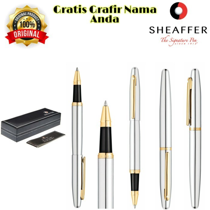 

Arom Pulpen Sheaffer Vfm Chrome Gold Tone Rollerball Gratis Grafir Nama