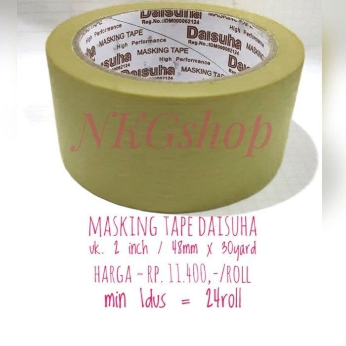 

Masking tape/Lakban kertas Daisuha 2inch x 30yard min 1dus = 24roll