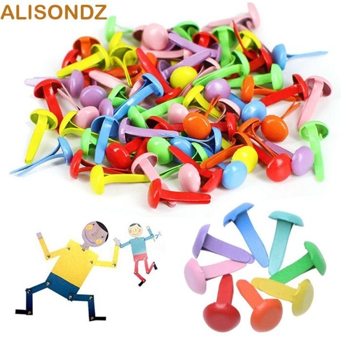 

100 Pcs Kepala Bulat Brads Pengencang Kertas Untuk Perlengkapan Sekola