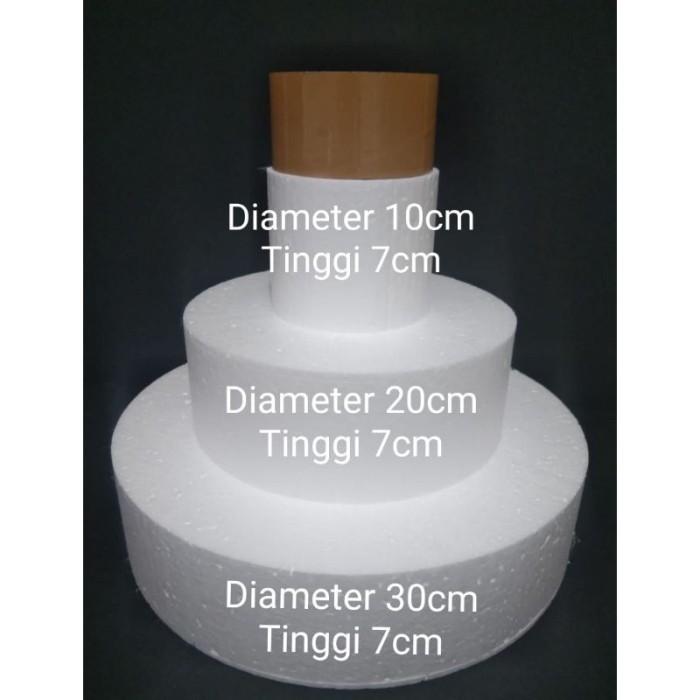 

00 3 Susun Tinggi 21cm Dummy Cake Styrofoam Gabus Kue Bulat Tingkat