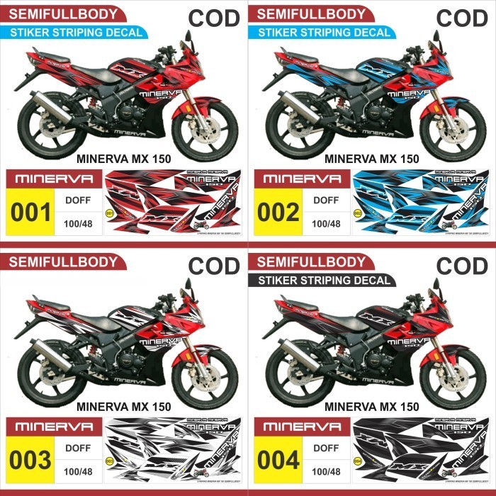 Spesial Stiker Striping Decal Minerva Mx 150 Semifullbody Variasi Ar01 Termurah
