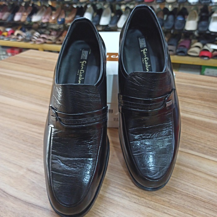 Sepatu Pantofel Kulit Guin Casalini T171 Hitam