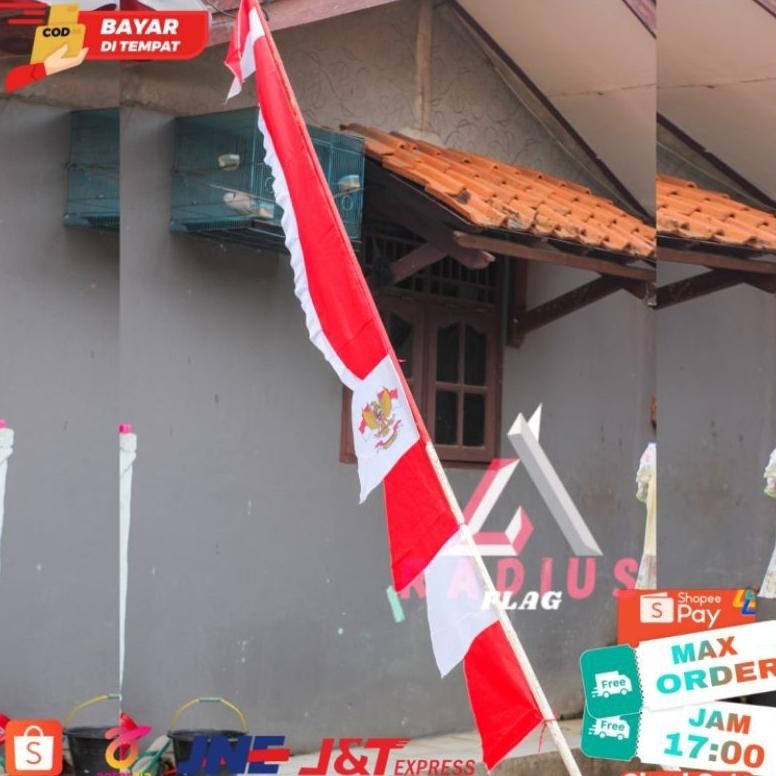 BENDERA UMBUL UMBUL KUDA LAUT MERAH PUTIH 2,7M BISA COD