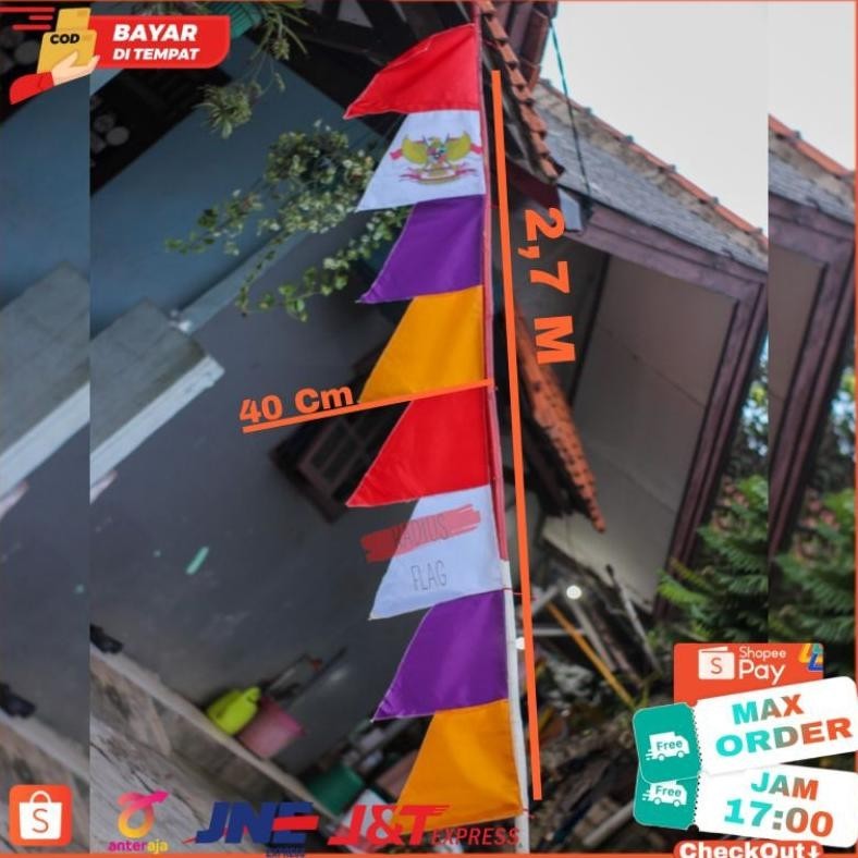 BENDERA UMBUL-UMBUL WARNAWARNI PROMO  PANJANG 2,7 M TERLARIS