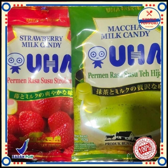 

Uha Permen Jepang Rasa Susu Starwbery Dan Susu Matcha 103Gram
