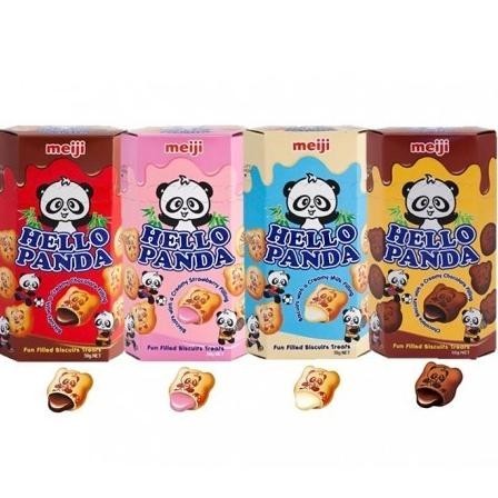 

Biskuit Cookies Hello Panda Meiji Coklat Keju Vanila Strawberry 45Gr