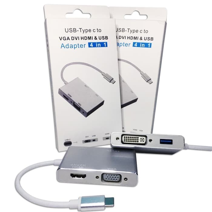 CONVERTER USB TYPE C TO VGA DVI HDMI DAN USB ADAPTER FOR MACBOOK
