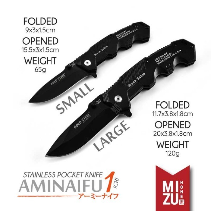 Mizu Aminaifu-Ichi Stainless Pocket Knife Pisau Saku Lipat