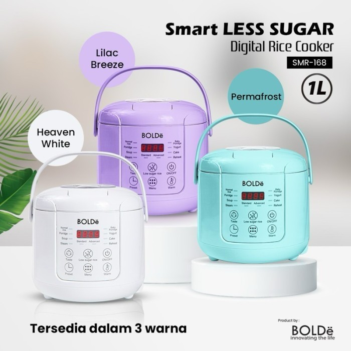 Bolde Smart Less Sugar Digital Rice Cooker 1 Liter Rice Cooker Digital Rendah Gula Rendah Kalori Low